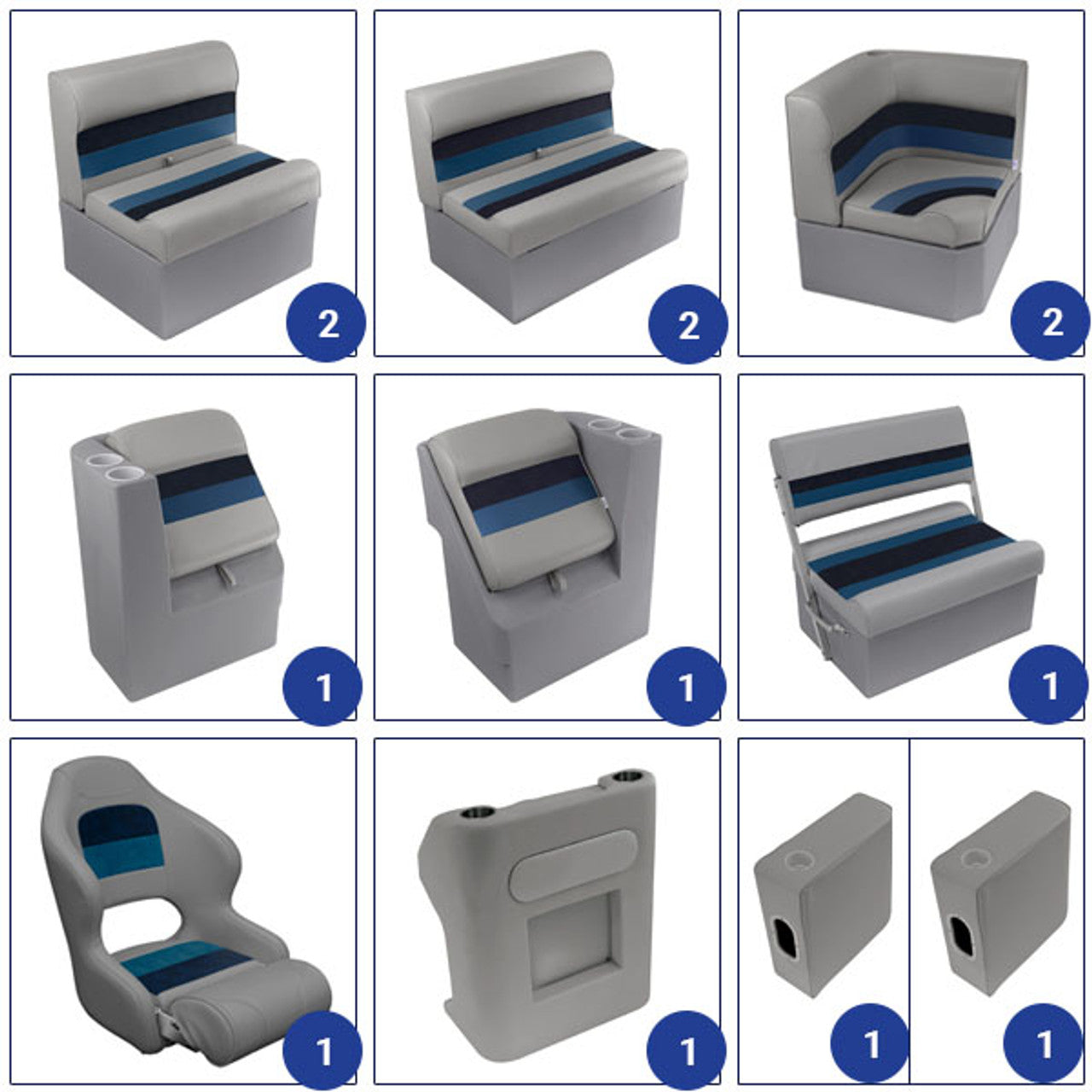 Ensemble de meubles de ponton traditionnel Wise Deluxe 22'+