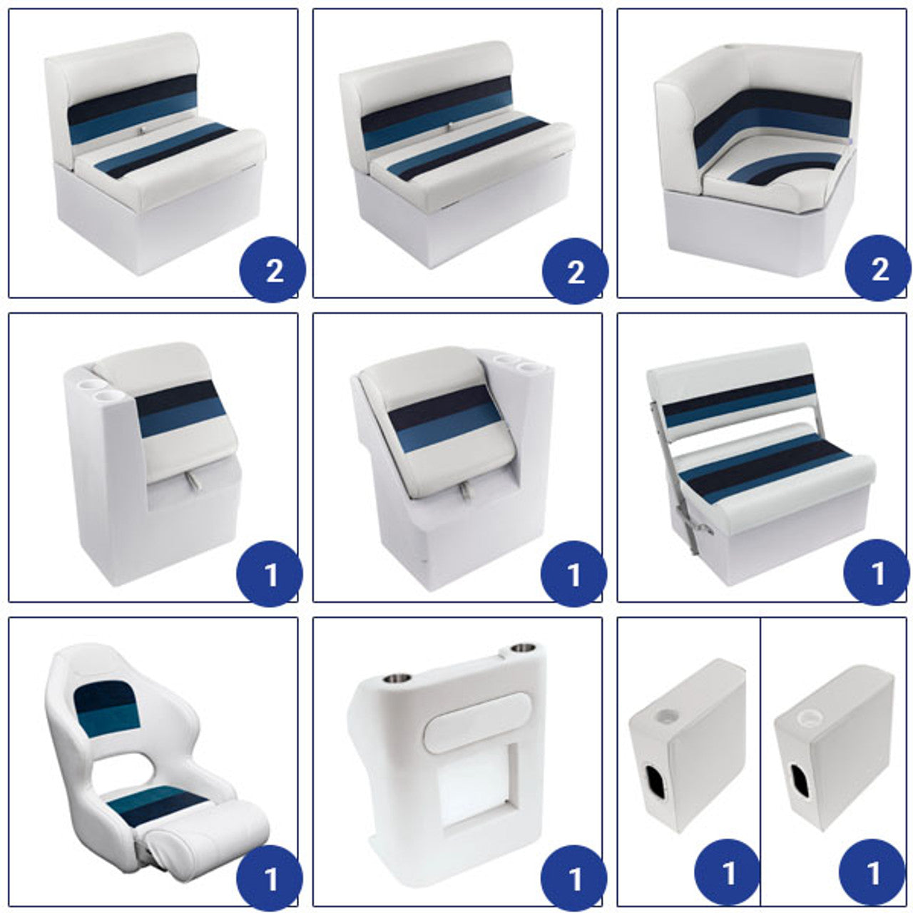 Ensemble de meubles de ponton traditionnel Wise Deluxe 22'+