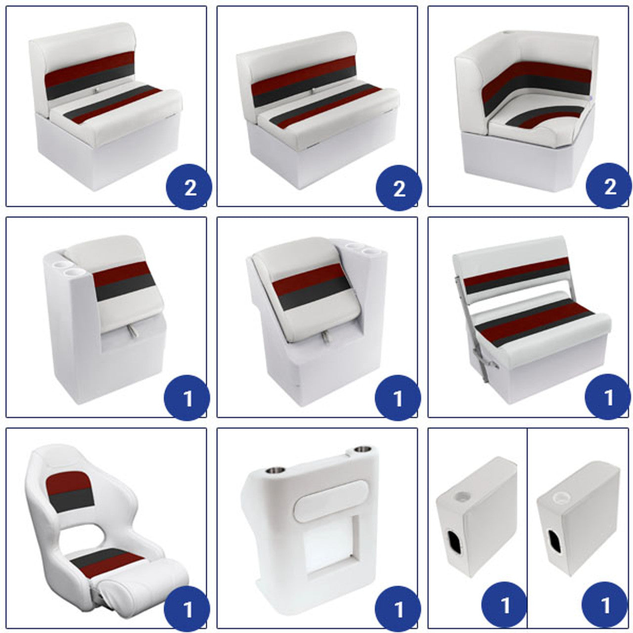 Ensemble de meubles de ponton traditionnel Wise Deluxe 22'+