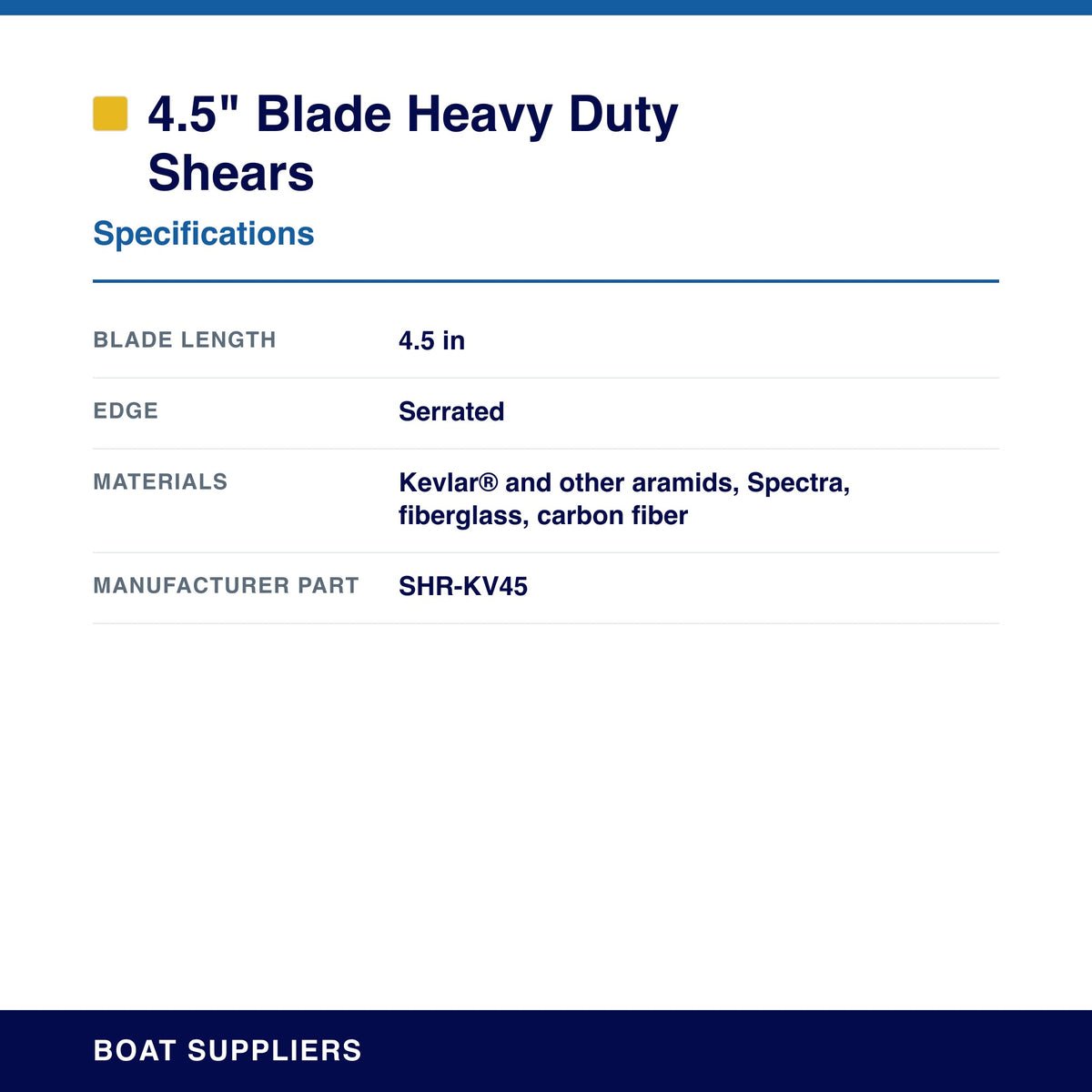 4.5" Blade Heavy Duty Shears for Kevlar® and Aramid specifications