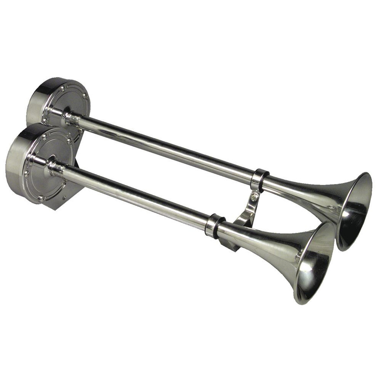 Ongaro 10028 Deluxe SS Dual Trumpet Horn - 12V