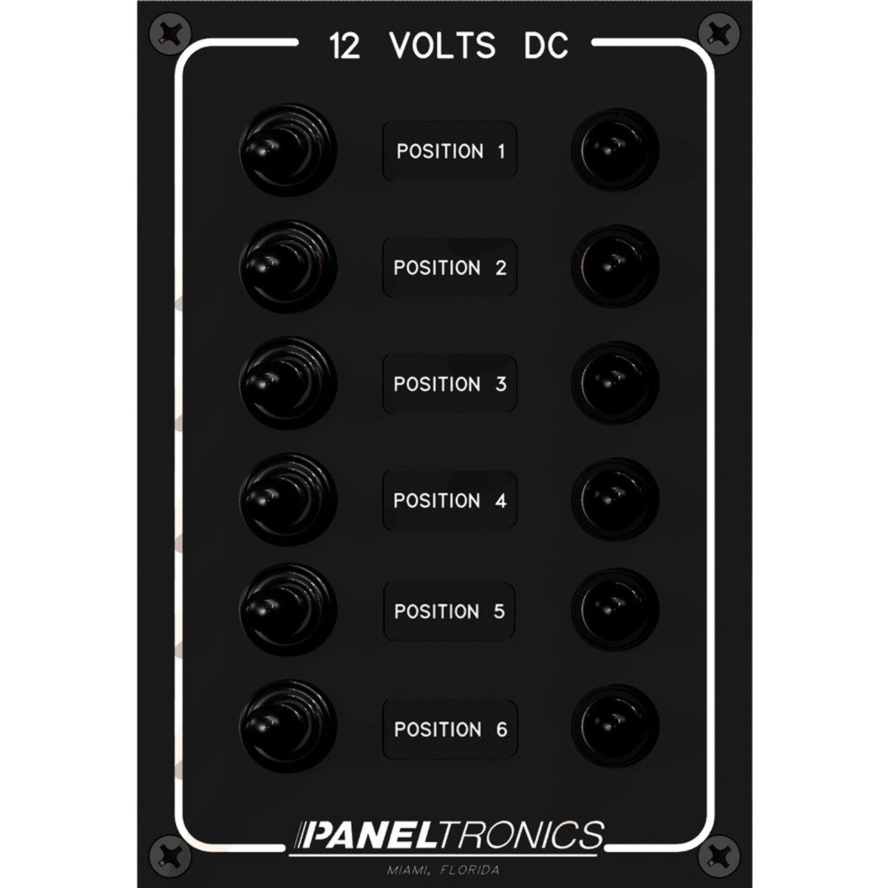 Paneltronics 9960016B Waterproof Panel - DC 6-Position Toggle Switch & Circuit Breaker