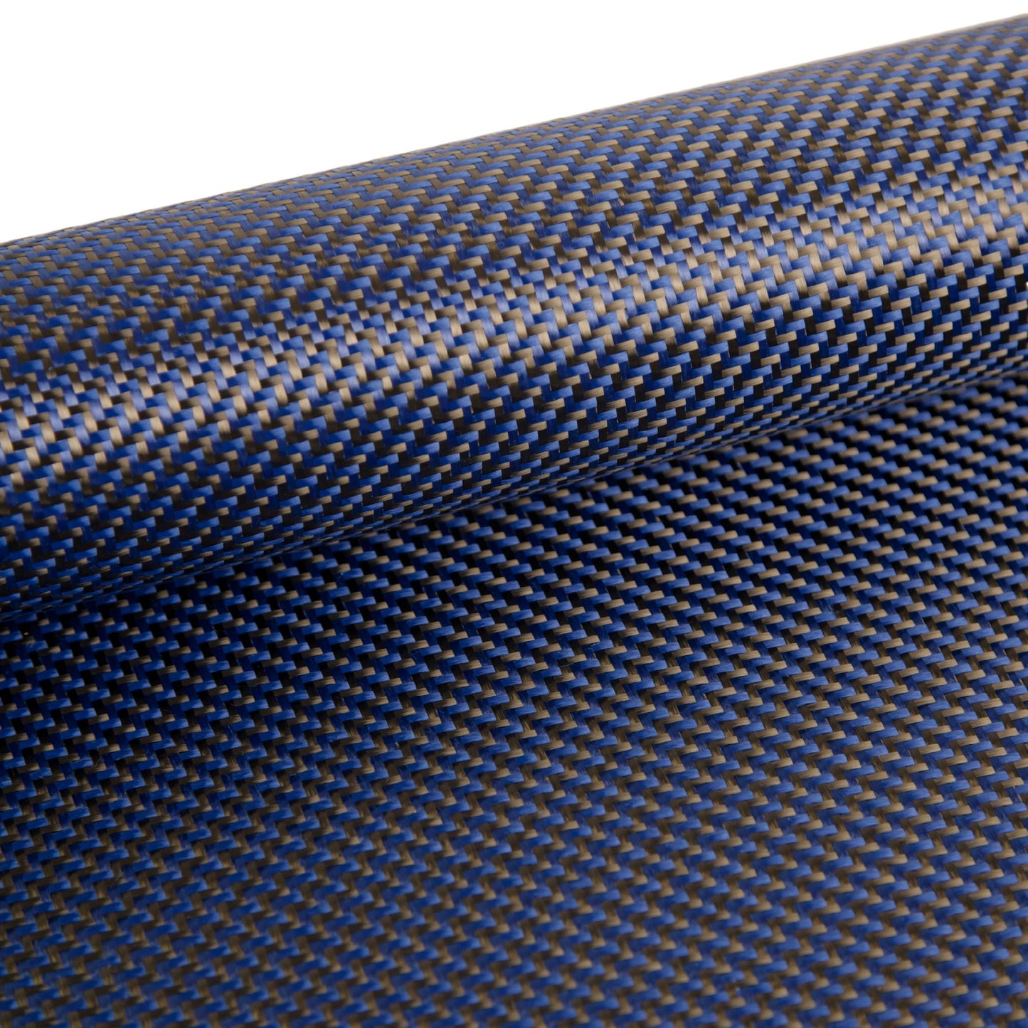 5.5oz Carbon/Kevlar Hybrid Fabric 2×2 Twill Weave (Black/Blue) - 1st Quality
