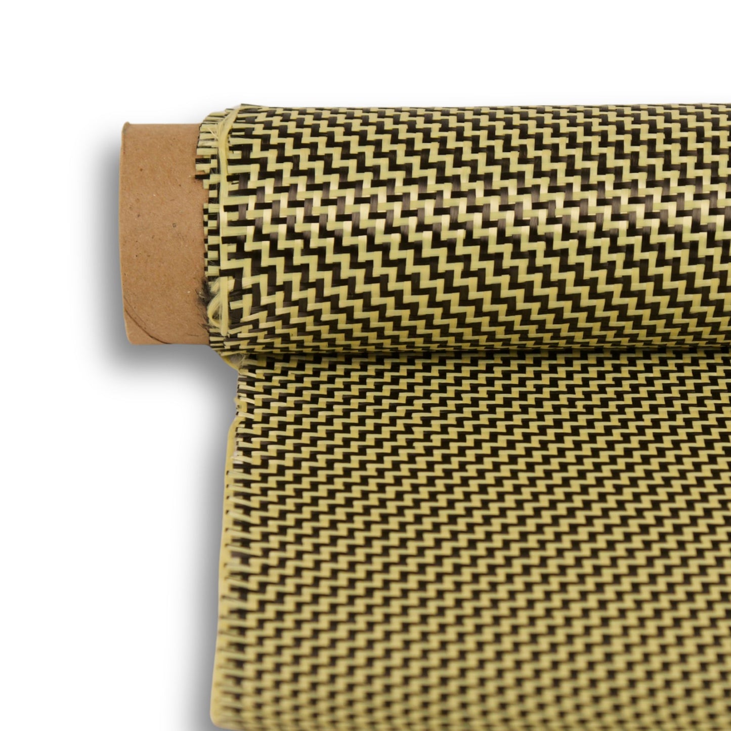 5.8oz Carbon/Kevlar Hybrid Fabric 2×2 Dual Twill Weave (Black/Yellow) - 1st Quality