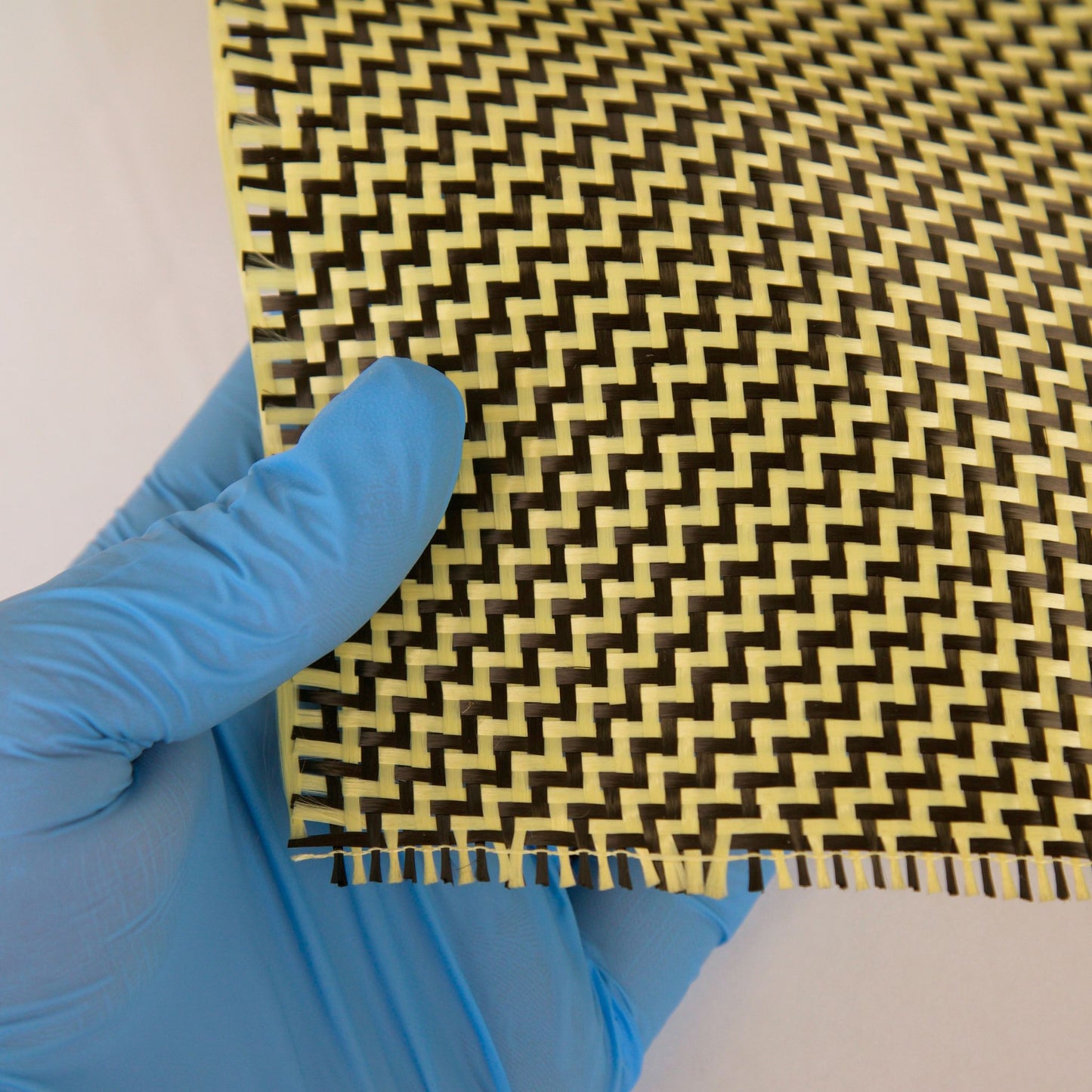 5.8oz Carbon/Kevlar Hybrid Fabric 2×2 Dual Twill Weave (Black/Yellow) - 1st Quality