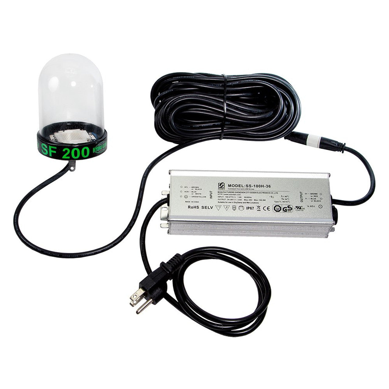 Hydro Glow SF200G LED Underwater Dock Light - 200W - 50 Cord - Green