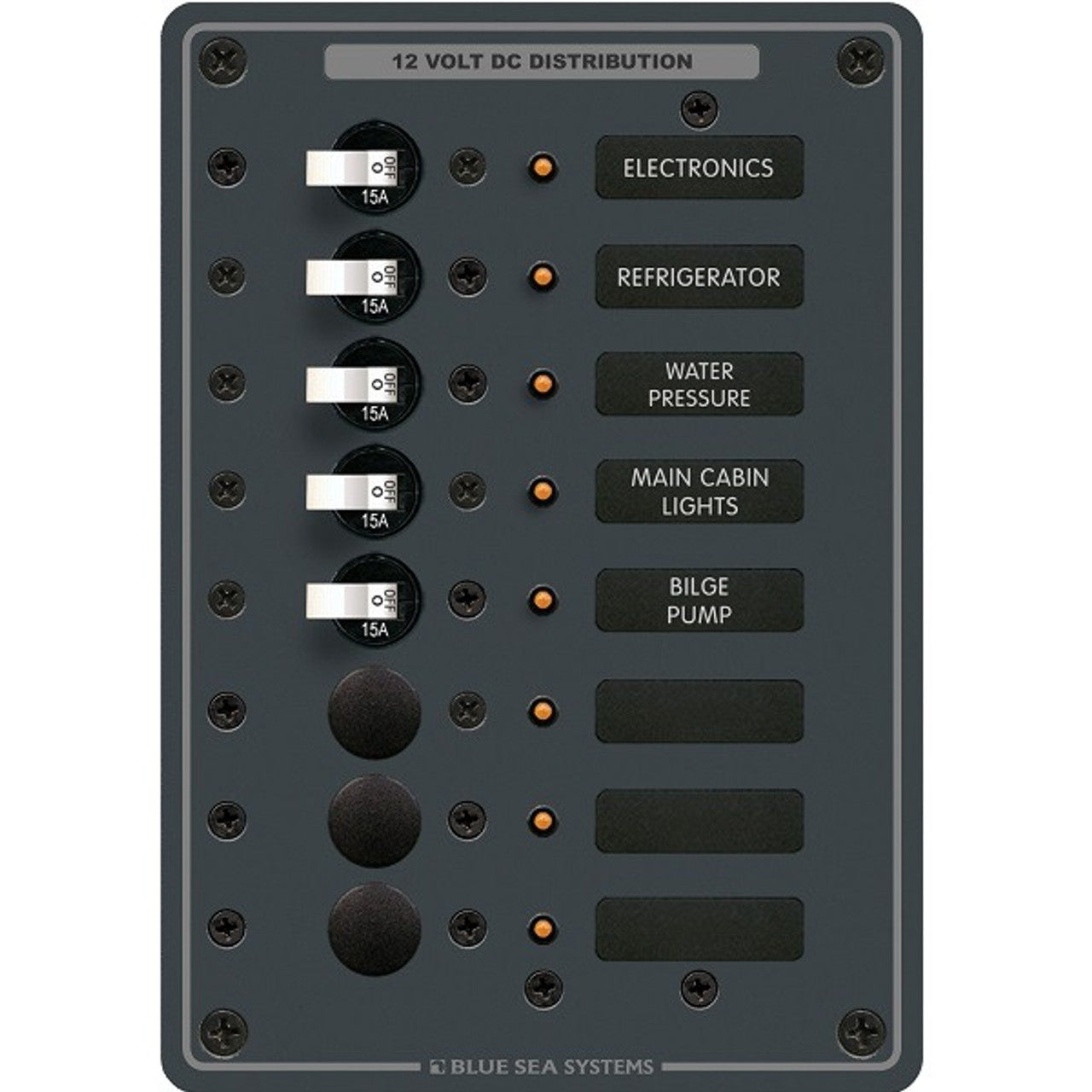 Blue Sea DC 8 Position Circuit Breaker Panel