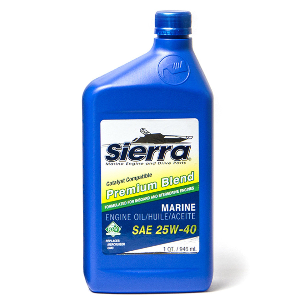 Huile marine catalytique Sierra 25W-40 pour moteurs 4 temps