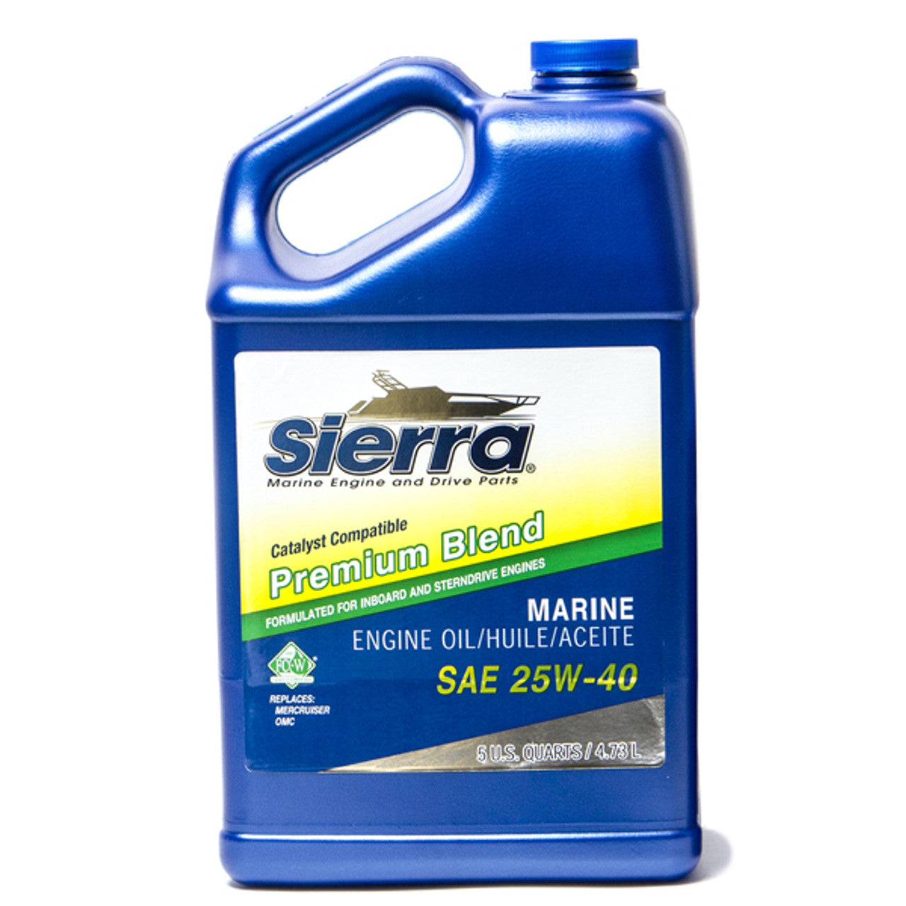 Huile marine catalytique Sierra 25W-40 pour moteurs 4 temps