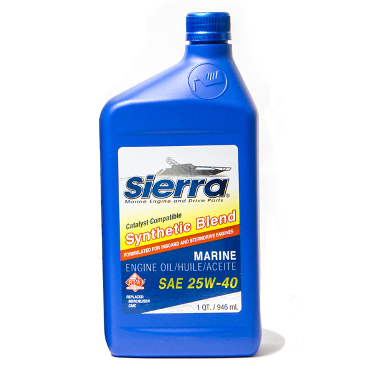 Huile marine à catalyseur synthétique Sierra 25W-40 pour moteurs 4 temps