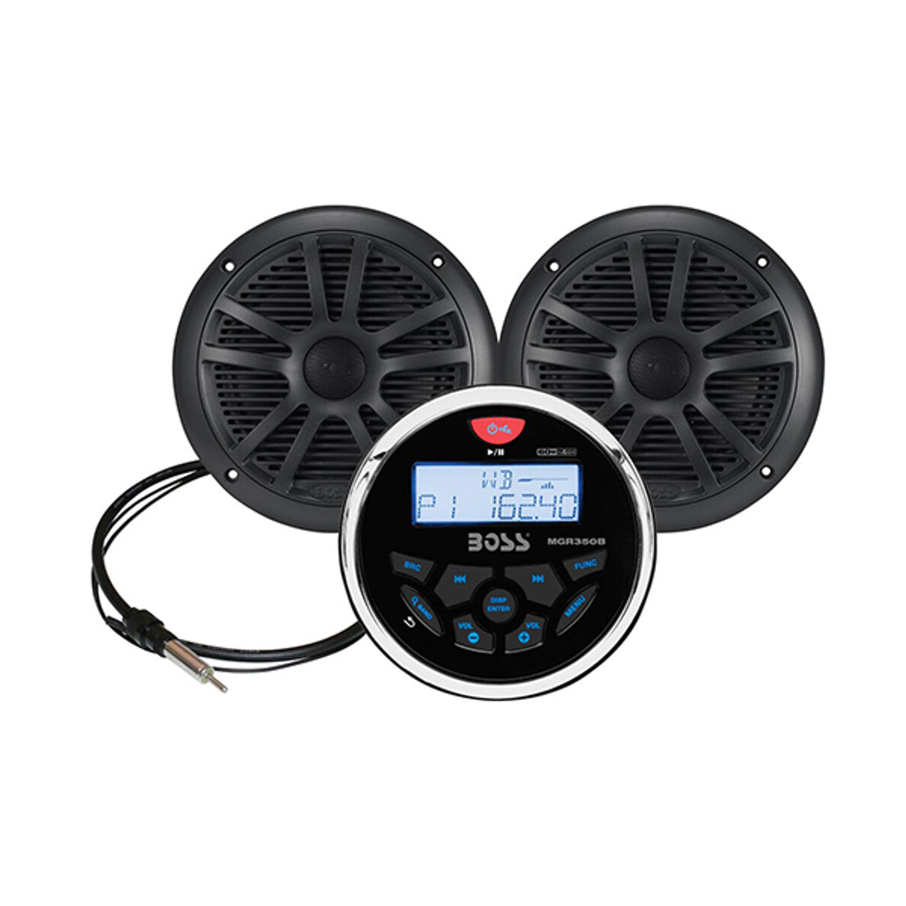 Radio style jauge marine Boss Audio MCKGB350 avec haut-parleurs