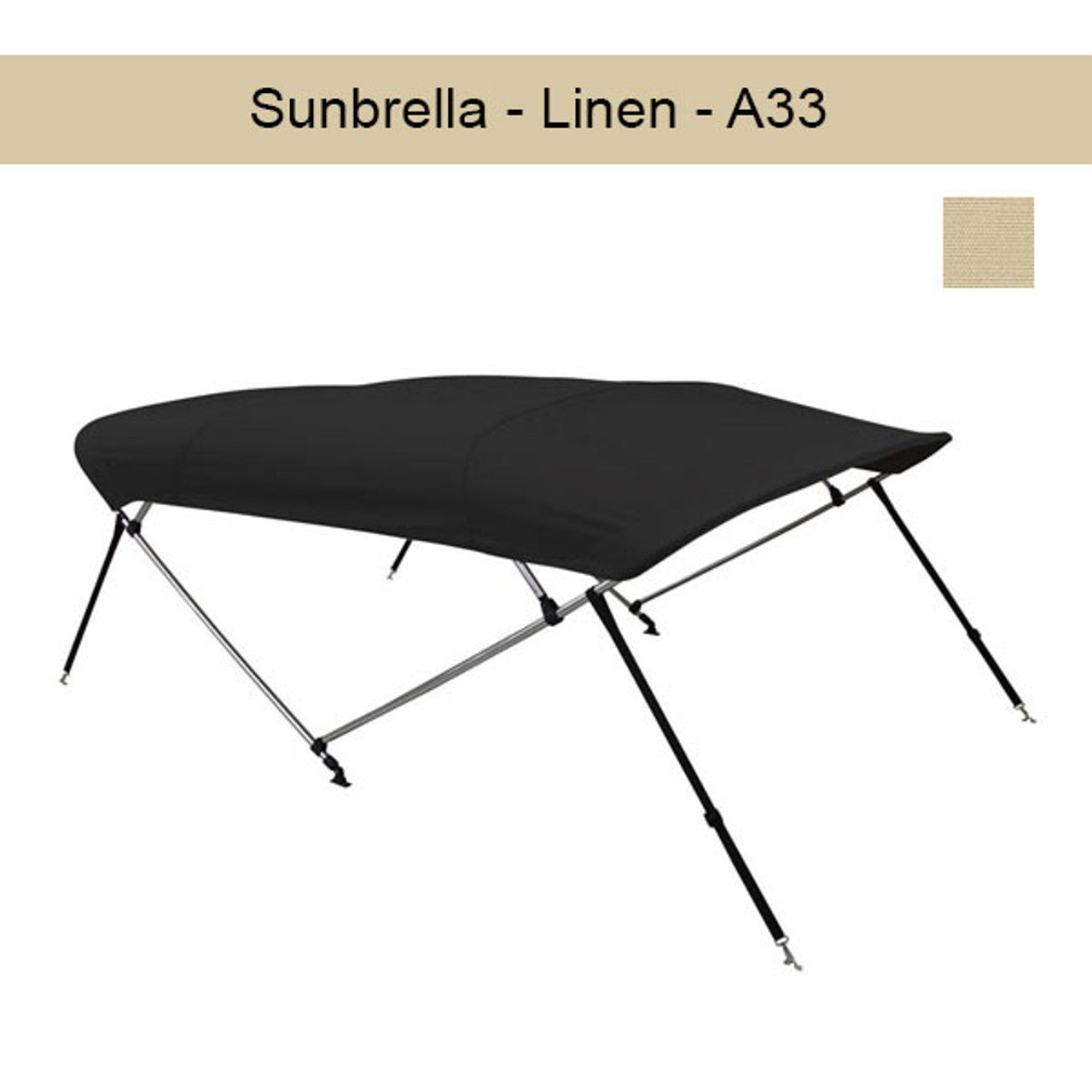 Sunbrella Boat Bimini Top 8'L x 54"H x 91"-96"W
