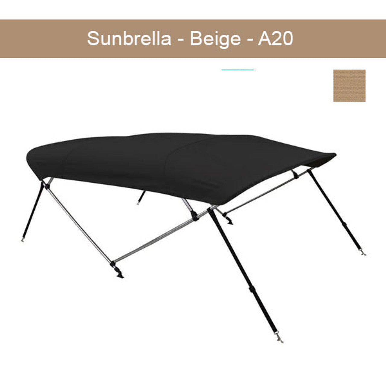 Toit Bimini Sunbrella Premium pour bateau 8 pi L x 35 po H x 79 po - 84 po l
