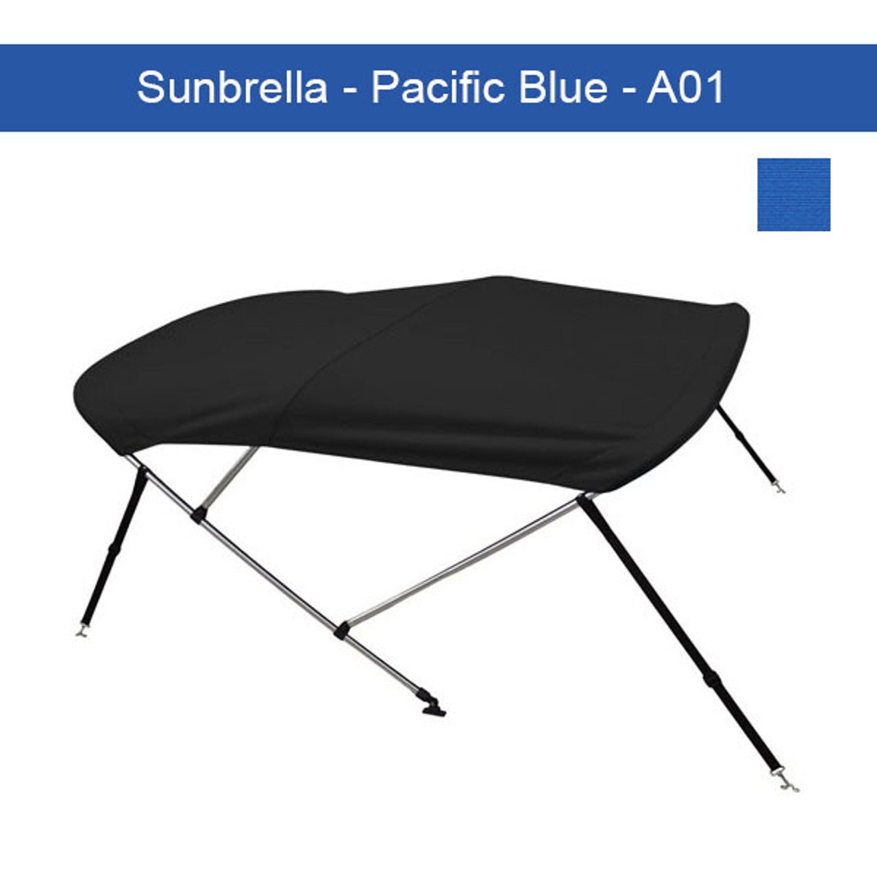 Premium Sunbrella Boat Bimini Top 6'L x 54"H x 79"-84"W