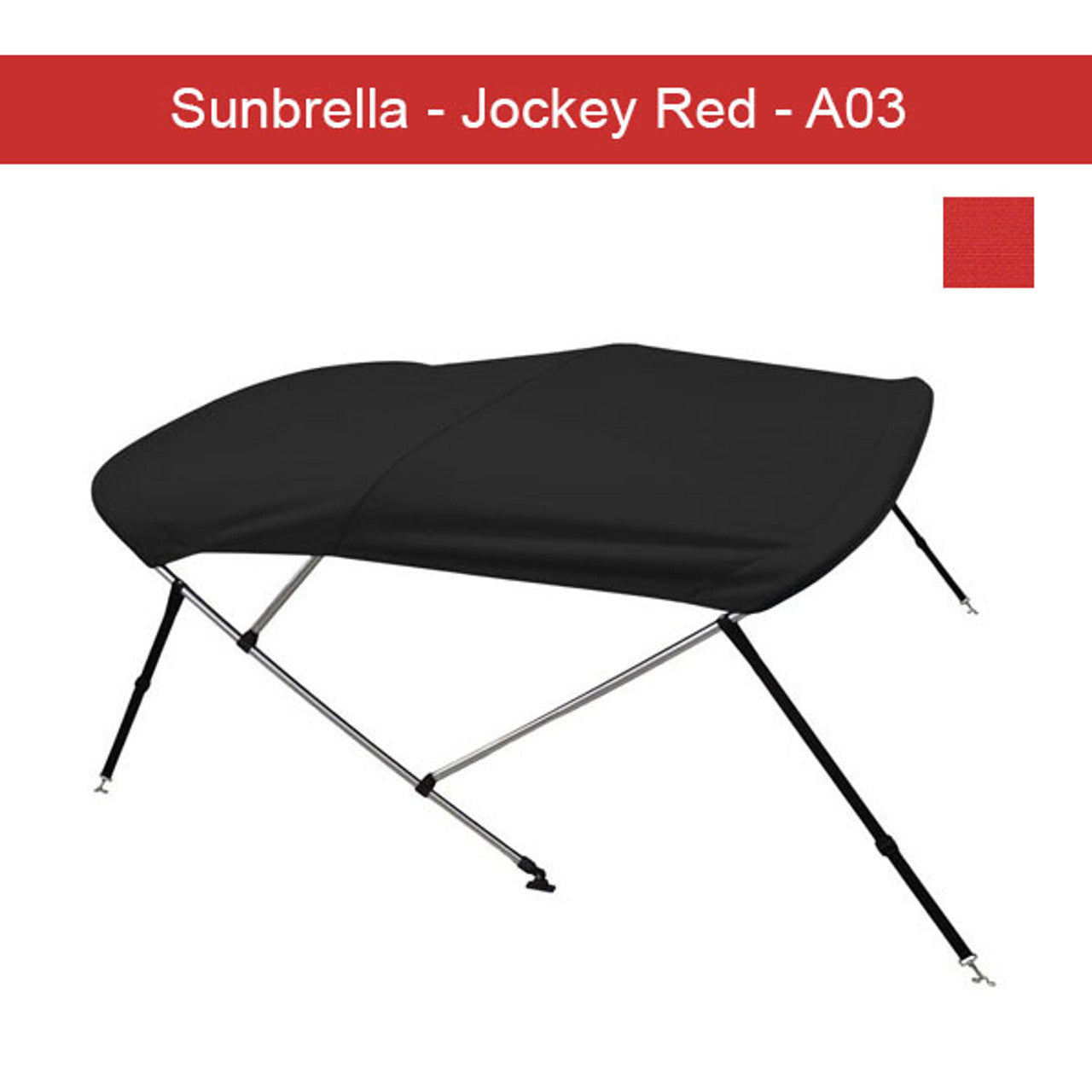 Premium Sunbrella Boat Bimini Top 6'L x 54"H x 79"-84"W