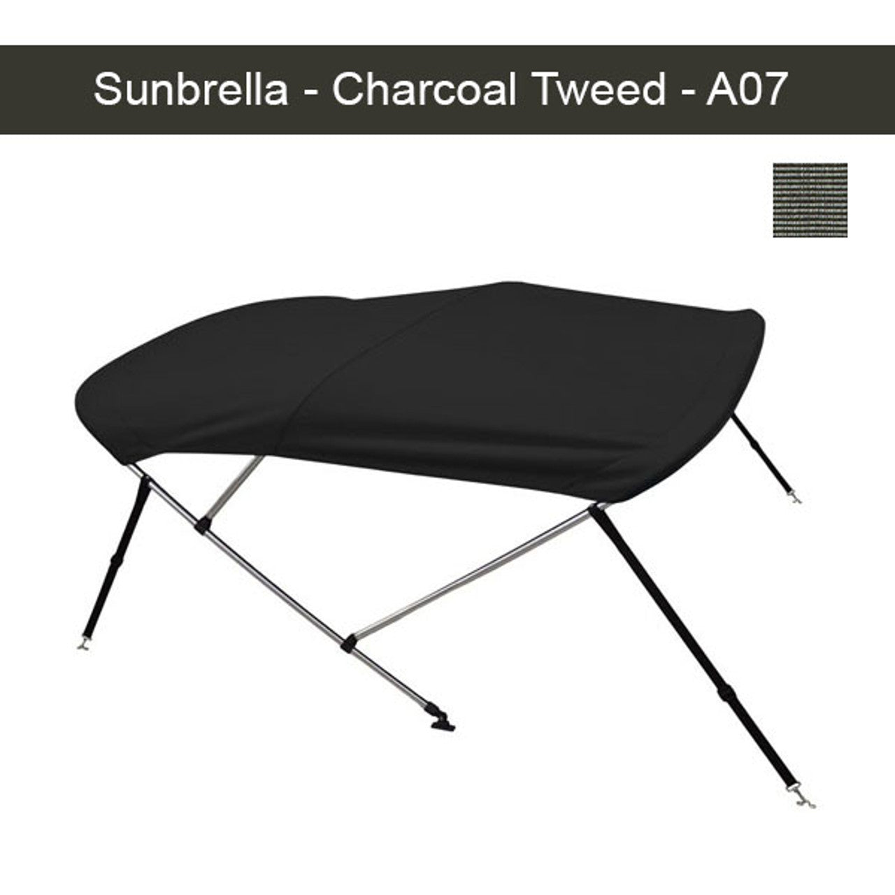 Premium Sunbrella Boat Bimini Top 6'L x 54"H x 79"-84"W