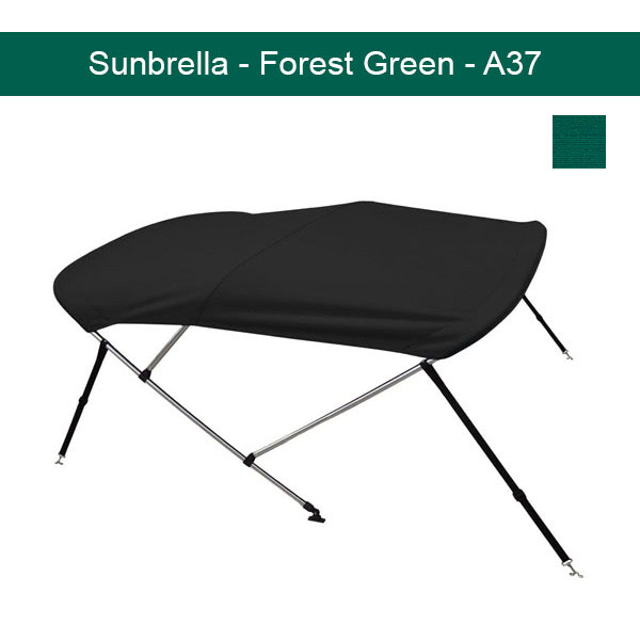 Premium Sunbrella Boat Bimini Top 6'L x 54"H x 79"-84"W