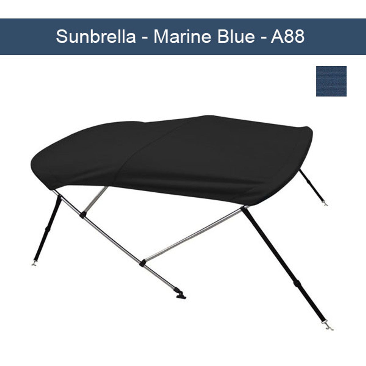 Premium Sunbrella Boat Bimini Top 6'L x 54"H x 79"-84"W