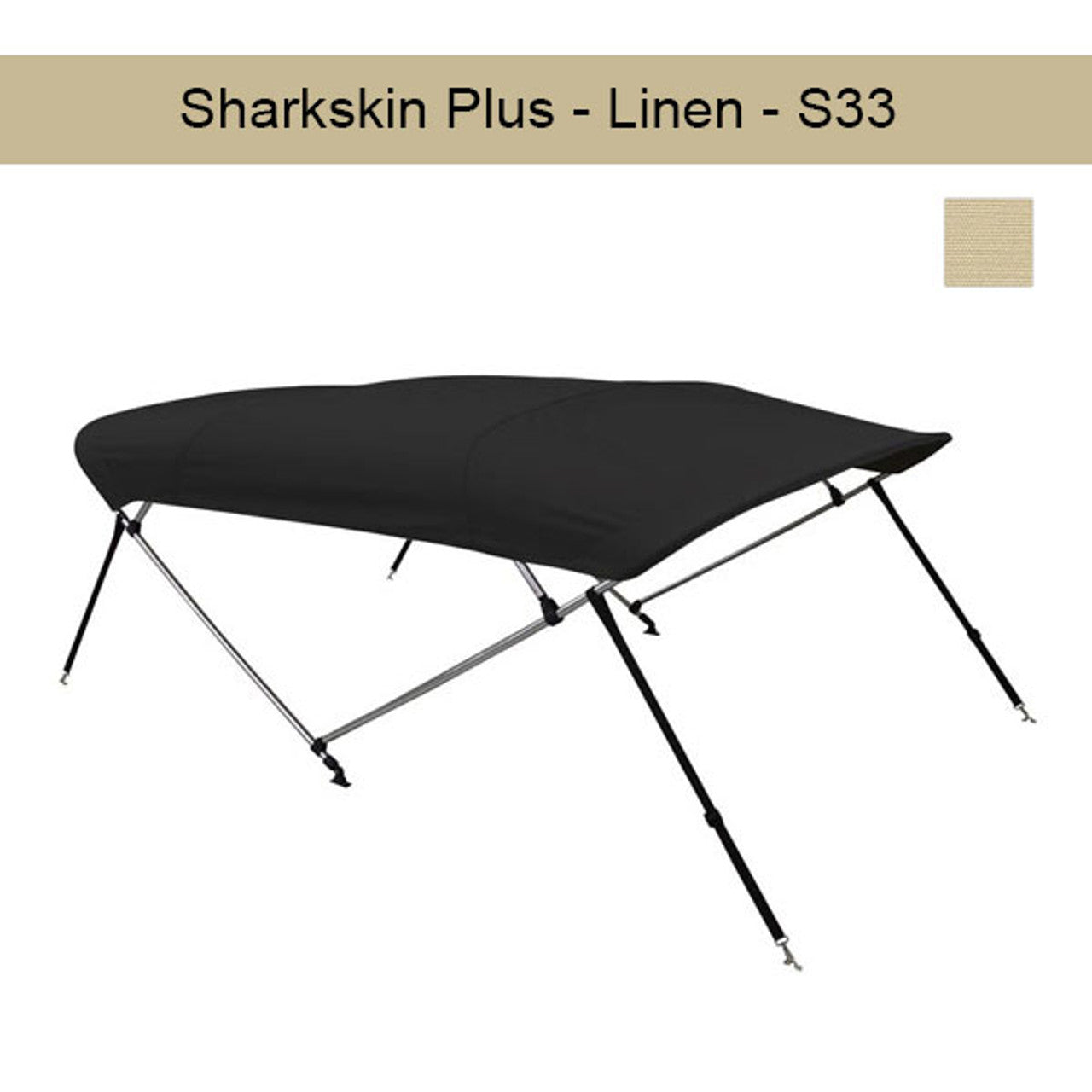 Premium Sharkskin Plus Boat Bimini Top 8'L x 54"H x 67"-72"W