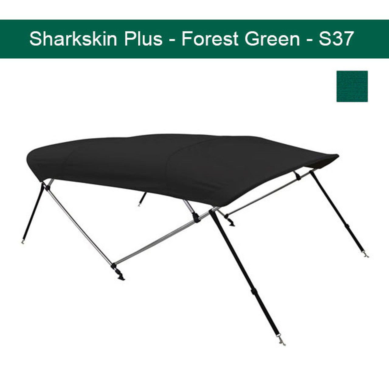Premium Sharkskin Plus Boat Bimini Top 8'L x 54"H x 67"-72"W