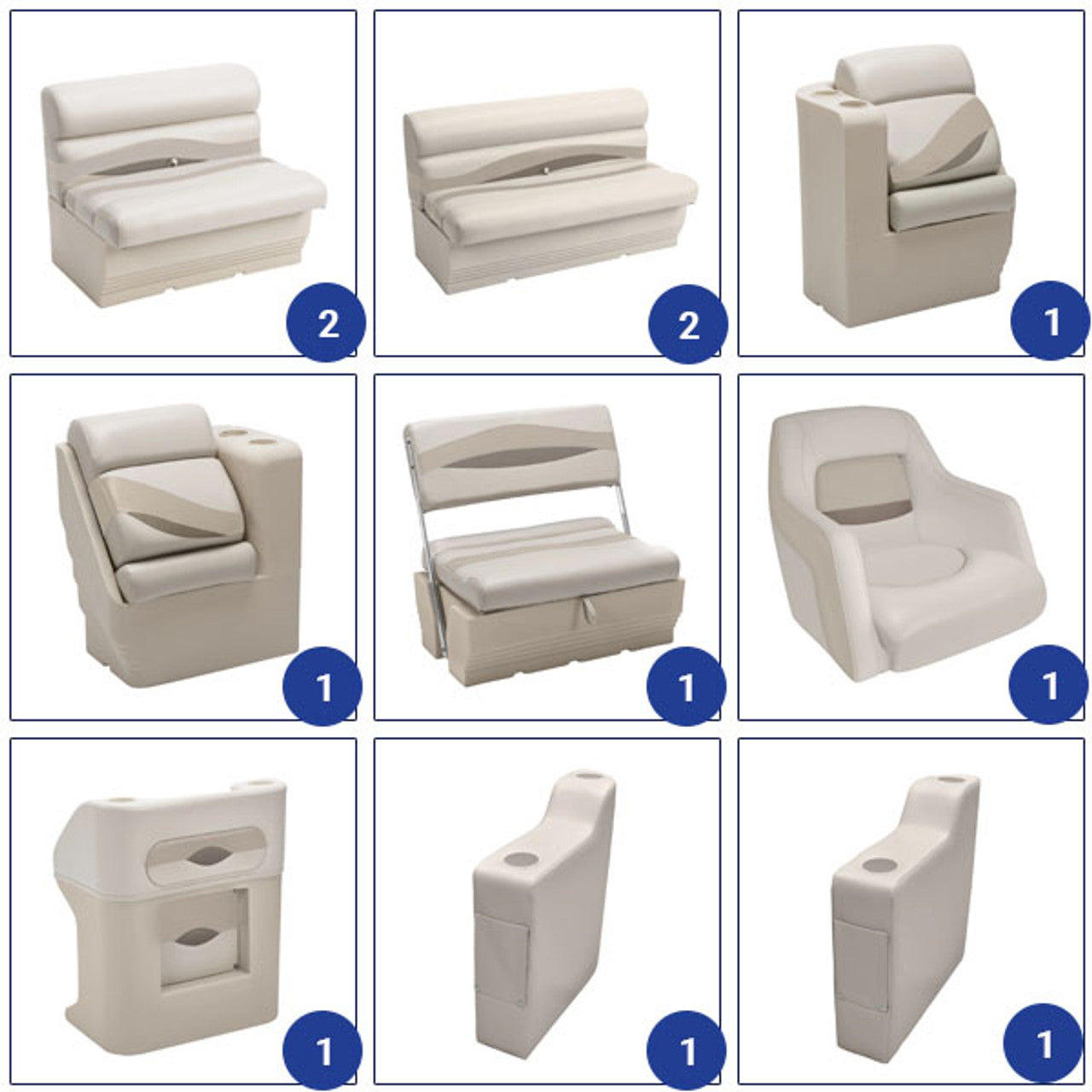 Ensemble de mobilier de ponton traditionnel Wise Premier Pontoon 20-22'+