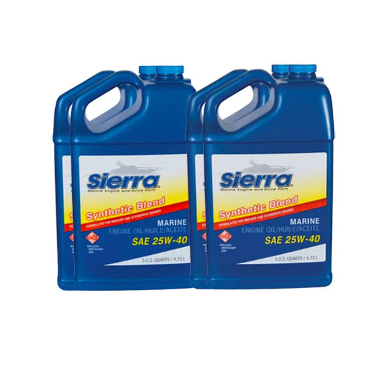 Huile marine synthétique Sierra 25W-40 pour moteurs 4 temps