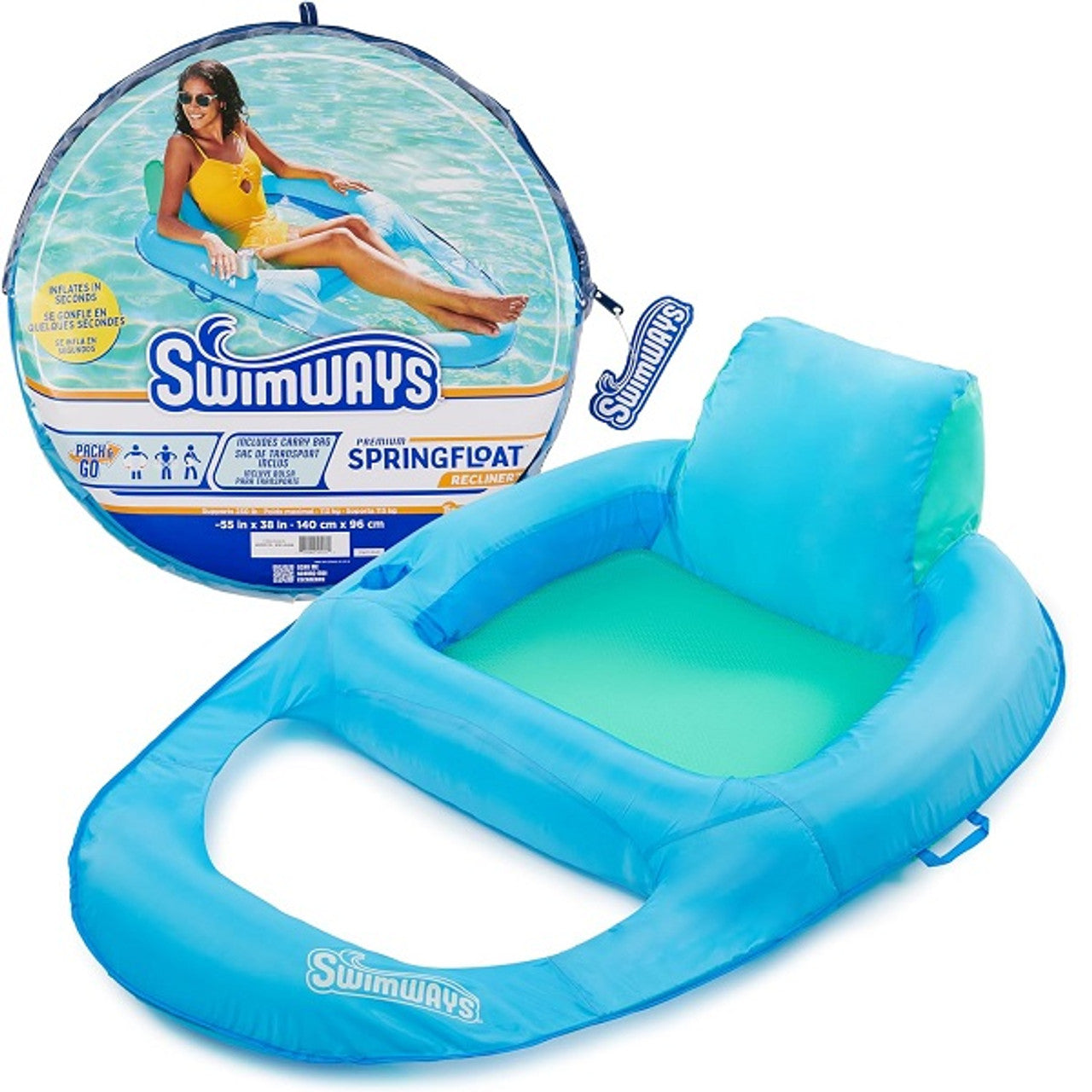 Fauteuil inclinable à ressorts SwimWays Premium