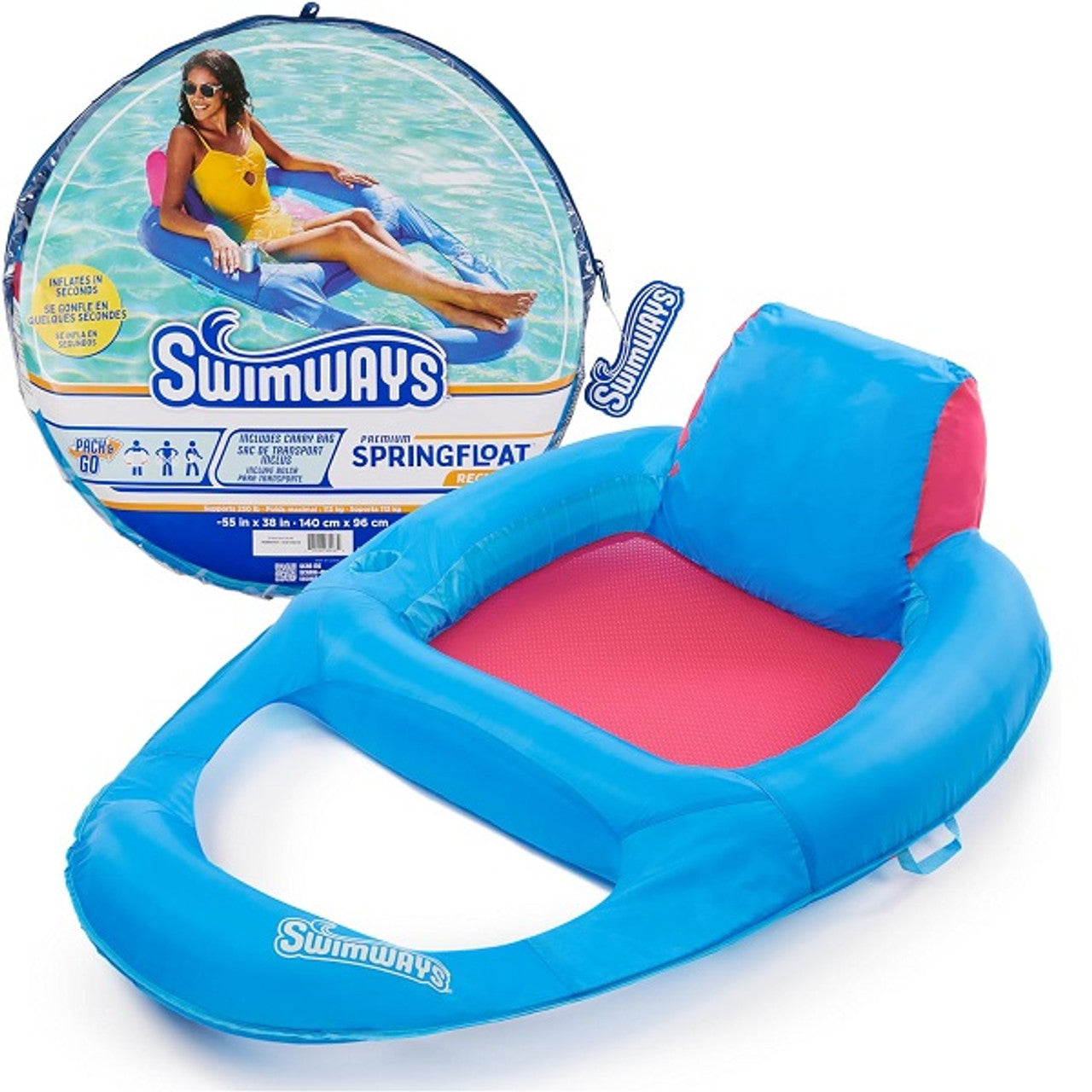 Fauteuil inclinable à ressorts SwimWays Premium