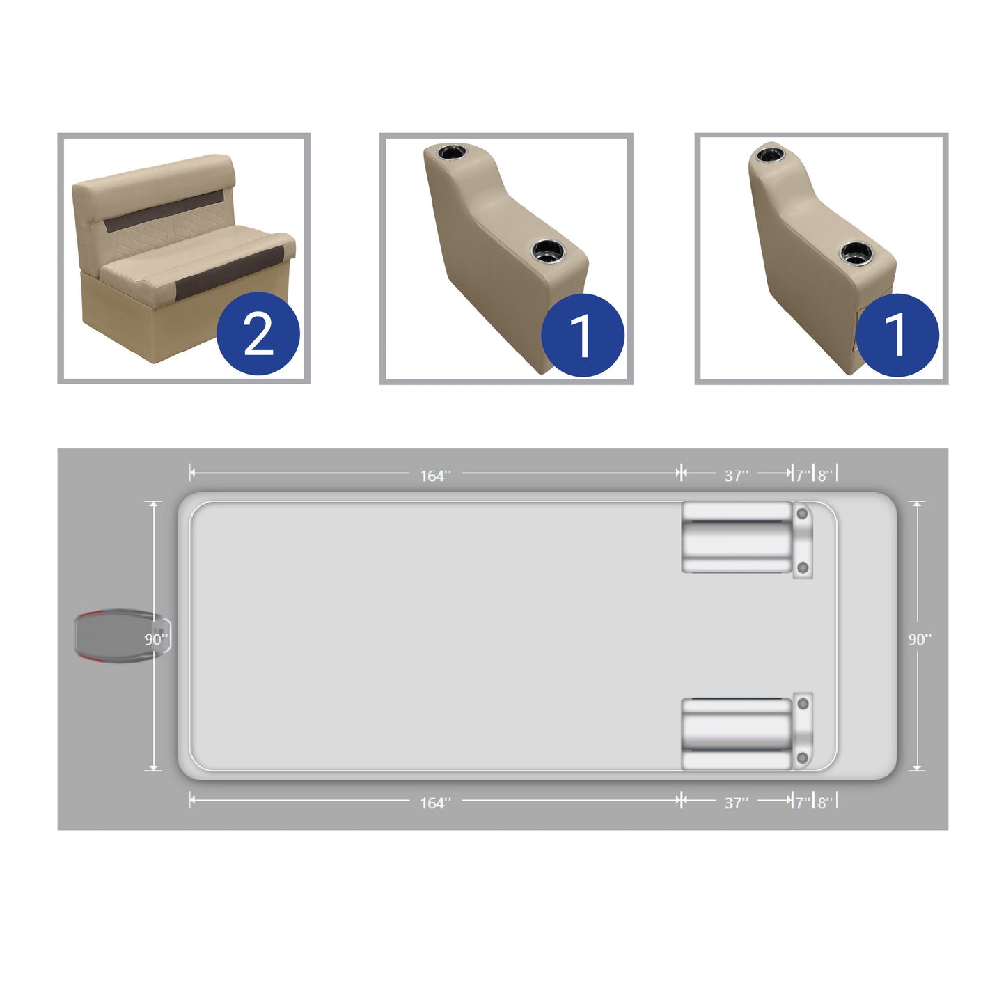 Ensemble de bancs ponton Wise DLX