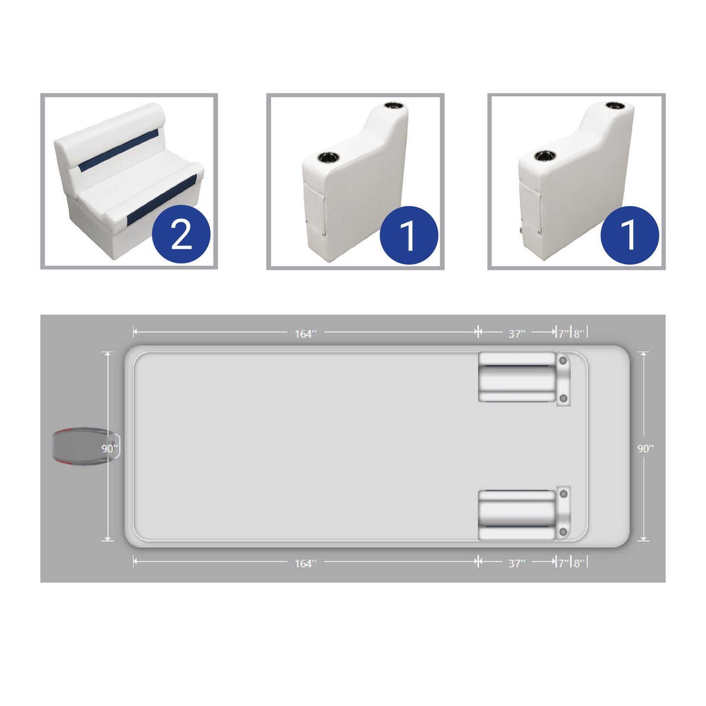 Ensemble de bancs ponton Wise DLX