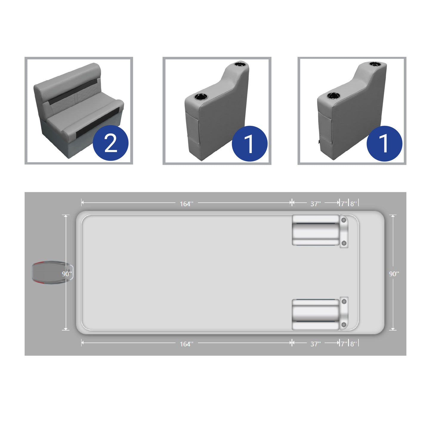 Ensemble de bancs ponton Wise DLX