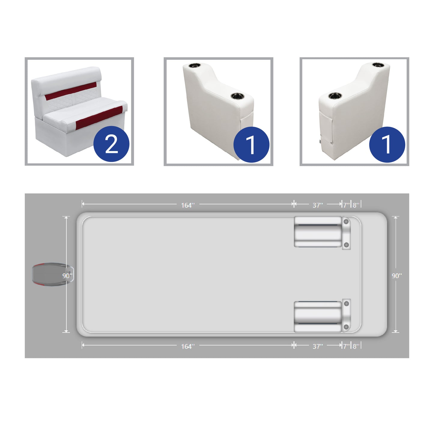Ensemble de bancs ponton Wise DLX