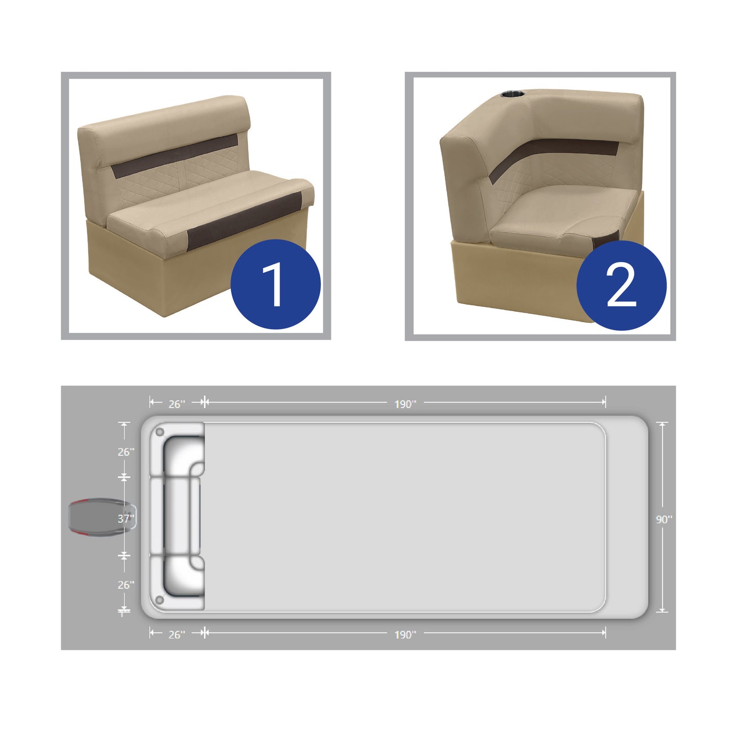 Ensemble de meubles de ponton arrière Wise DLX