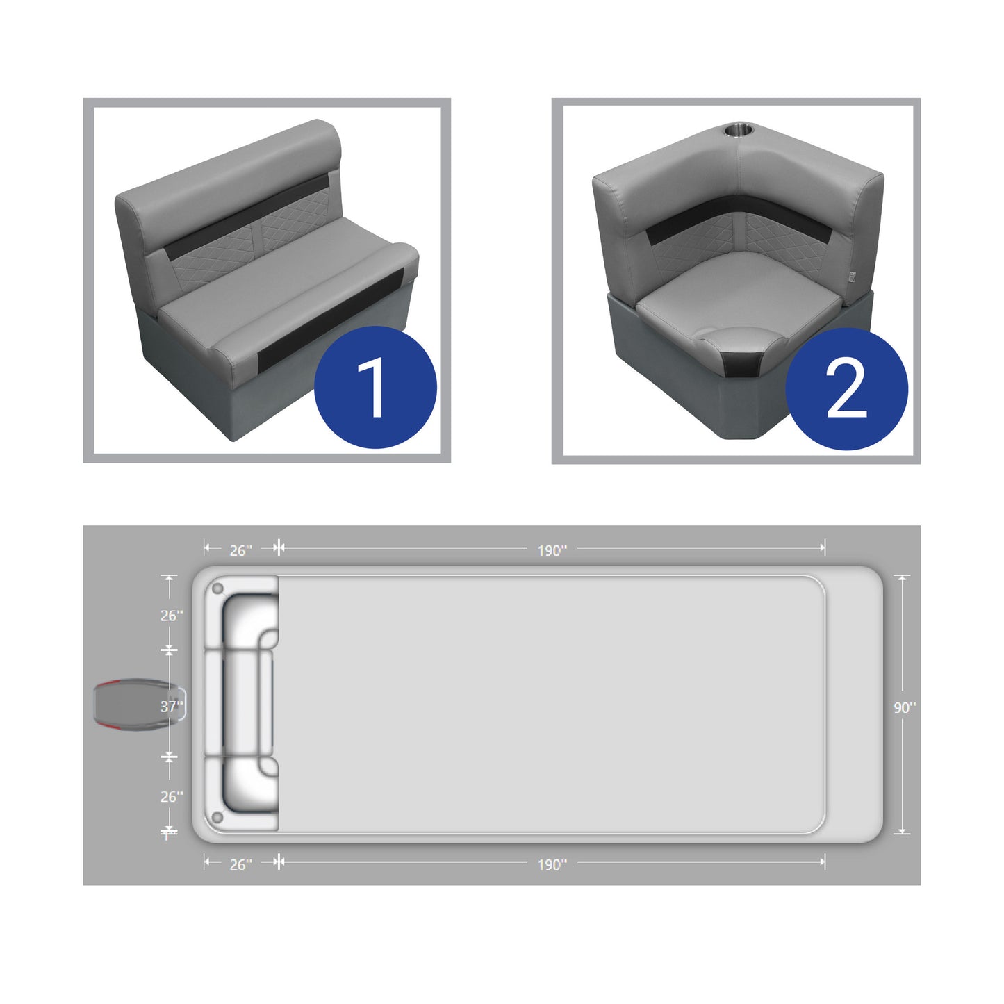 Ensemble de meubles de ponton arrière Wise DLX