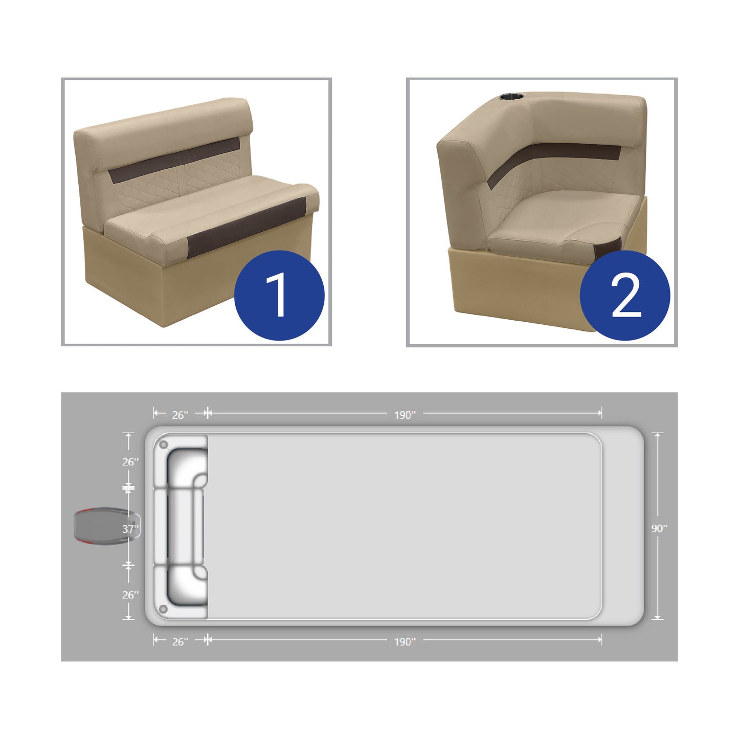 Ensemble de meubles de ponton arrière Wise DLX