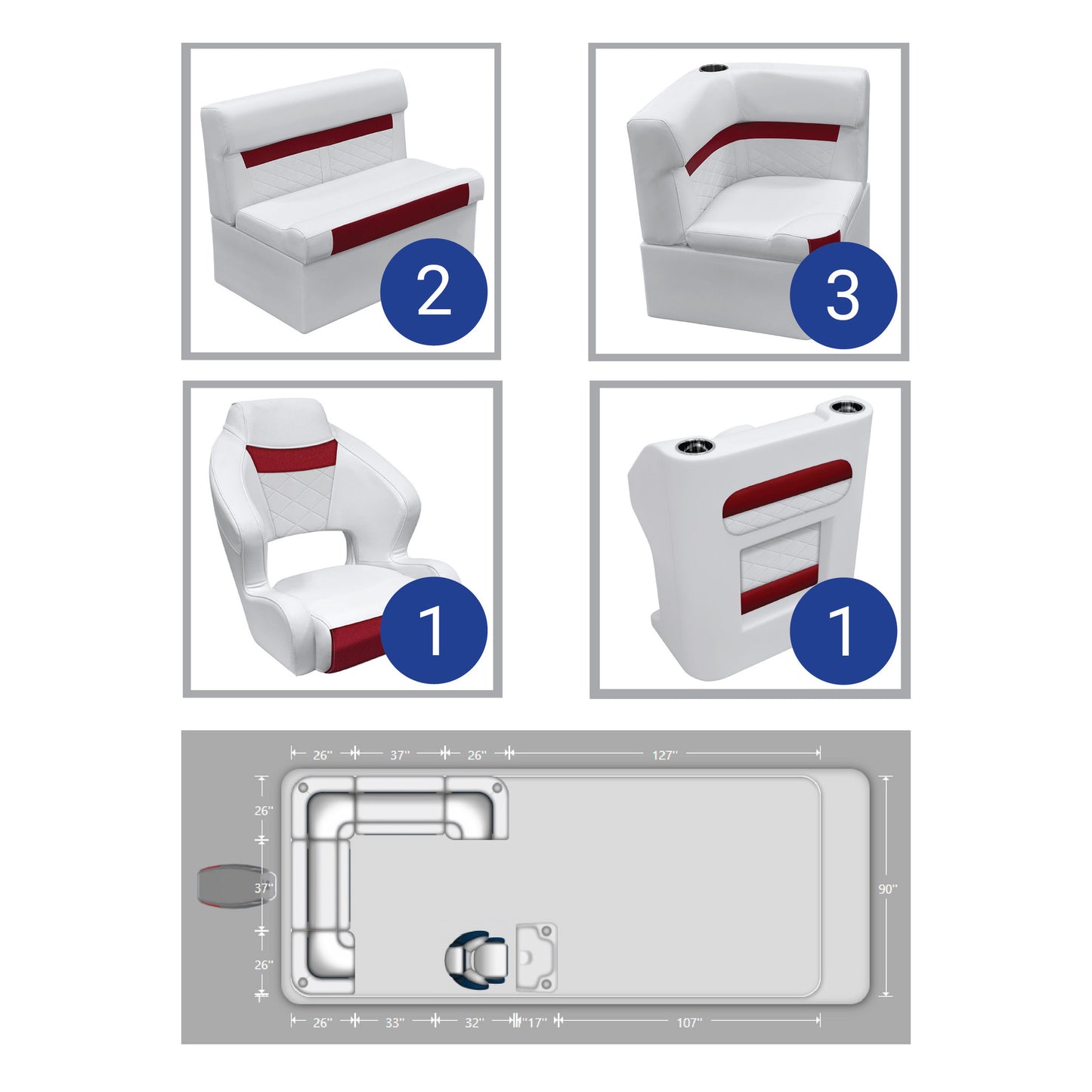 Ensemble de meubles de ponton arrière Wise DLX L