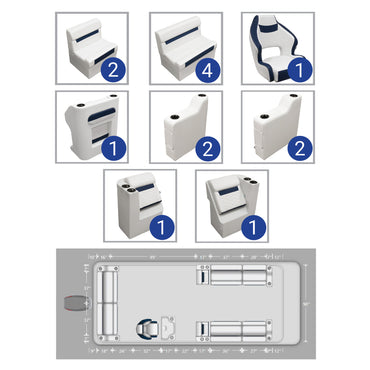 Ensemble de meubles de ponton Wise DLX Full Lounge
