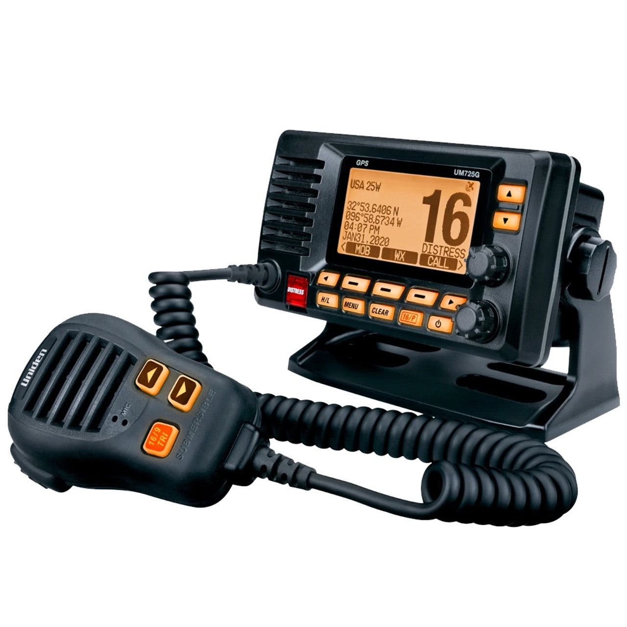 Uniden UM725GBTBK Fixed Mount VHF w/GPS Bluetooth - Black
