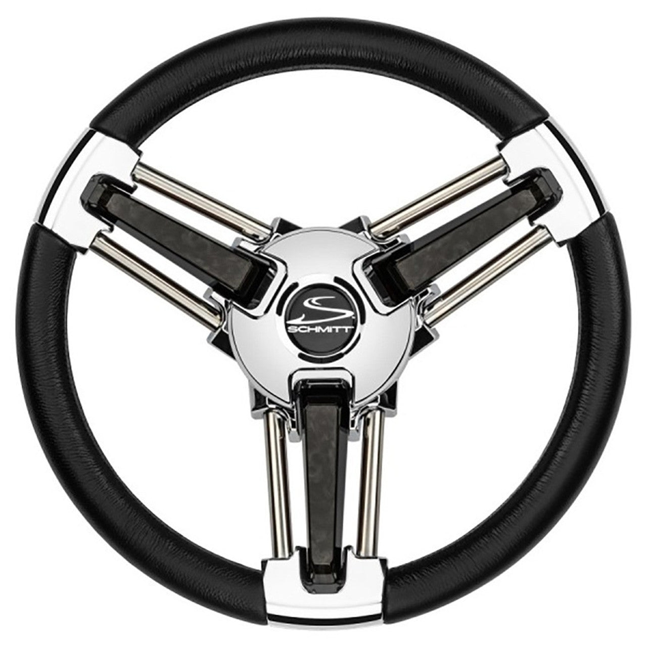 Schmitt Ongaro Burano Wheel 14" 3/4" Tapered Shaft Black Polyurethane w/Stainless Spoke Includes Center Cap/Nut