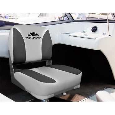 Ensemble de 2 sièges de bateau pivotants et pliables - Gris