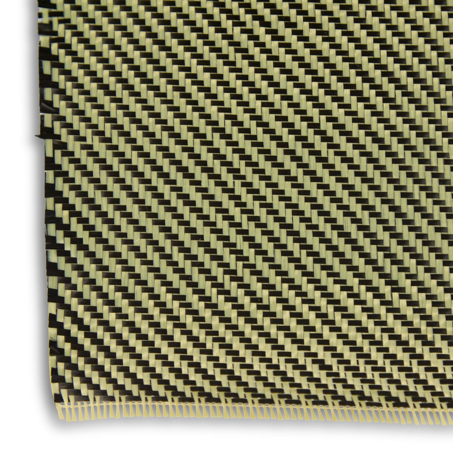 5.5oz Carbon/Kevlar Hybrid Fabric 2×2 Twill Weave (Black/Yellow) - 1st Quality