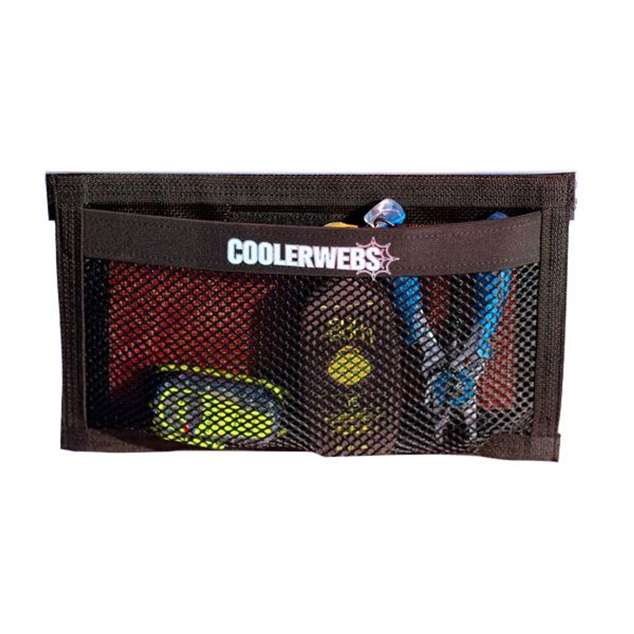 CoolerWebs 15"W x 9"H Black Hook & Loop Adhesive Pouch