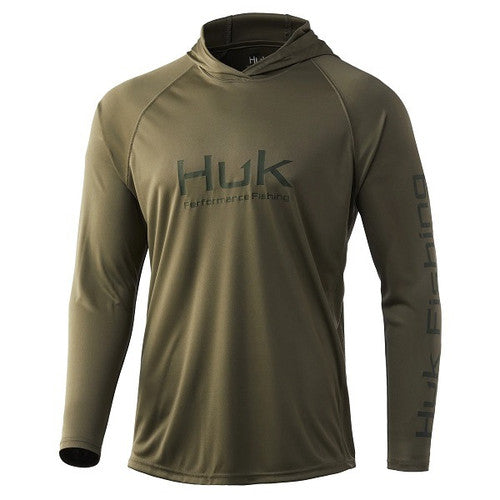 Sweat à capuche ventilé Huk Pursuit - Moss