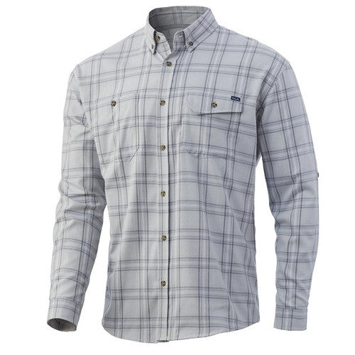 Chemise de pêche à manches longues en flanelle Huk Awendaw - Huître