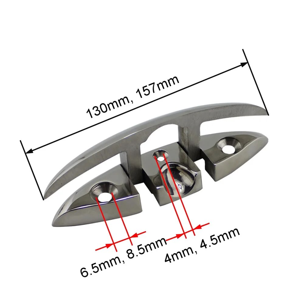 Lot de 4 taquets pliables en acier inoxydable 316 pour bateau
