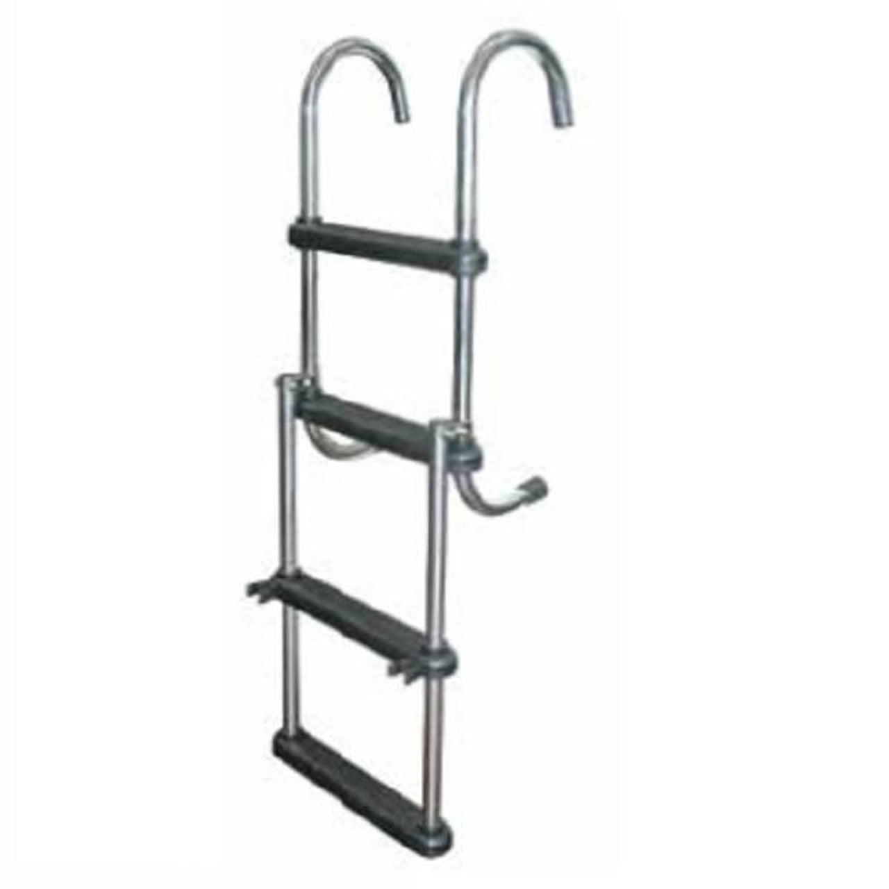 JIF Marine Stainless 4 Step Removable Folding Pontoon Ladder
