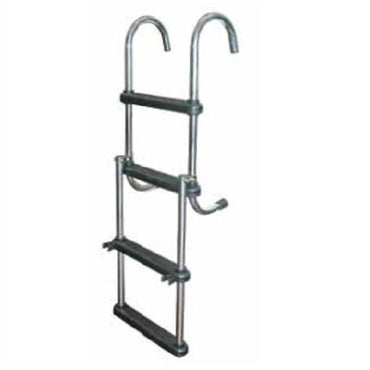 JIF Marine Stainless 4 Step Removable Folding Pontoon Ladder