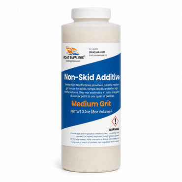 Boat Suppliers non-skid additive, medium grit, 8 oz bottle (3.2 oz net) of medium sand-grade polymer particles for mixing into gelcoat or deck paint