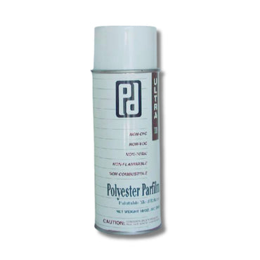 Polyester Parfilm mold release spray in an aerosol can with white cap, Ultra II label marked paintable, non-CFC, non-VOC, non-flammable