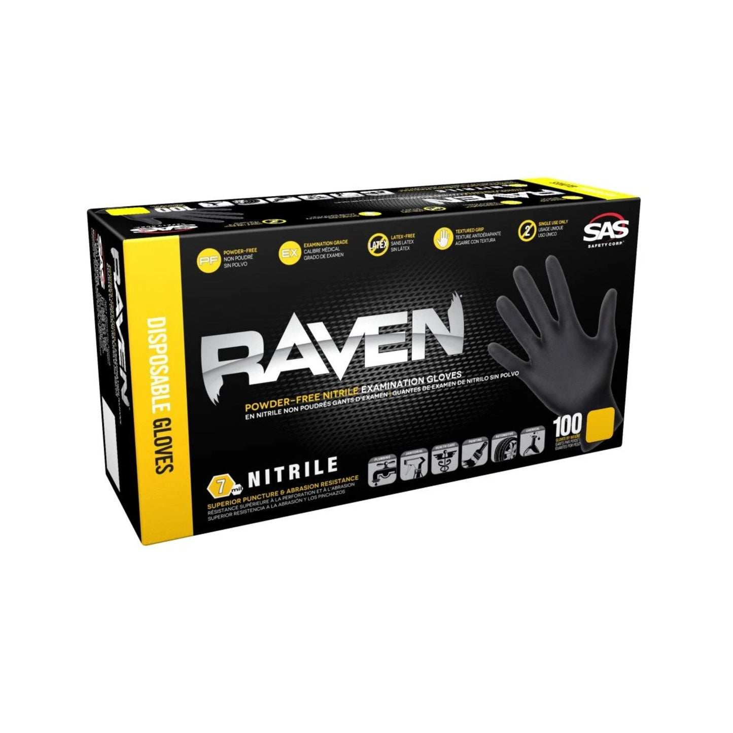 Raven Nitrile Gloves 7mil - 100 Pack